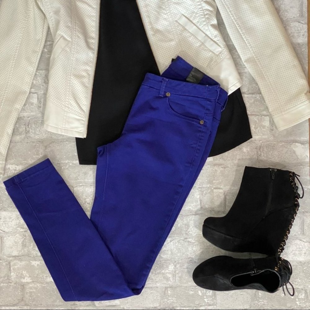 H&M Unique Purple / Royal Blue Skinny Jeans